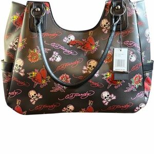 Ed Hardy Black and Red Shoulder Bag NWT